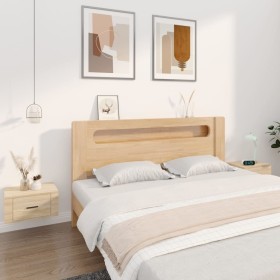 Wall-mounted bedside tables 2 units Sonoma oak color 50x36x25 cm by vidaXL, Nightstands - Ref: Foro24-816847, Price: 74,43 €,...