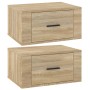 Wall-mounted bedside tables 2 units Sonoma oak color 50x36x25 cm by vidaXL, Nightstands - Ref: Foro24-816847, Price: 74,43 €,...