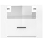 Glossy white wall bedside table 50x36x40 cm by vidaXL, Nightstands - Ref: Foro24-816884, Price: 53,71 €, Discount: %