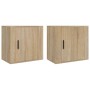 Wall bedside tables 2 pcs Sonoma oak color 50x30x47 cm by vidaXL, Nightstands - Ref: Foro24-816871, Price: 42,62 €, Discount: %