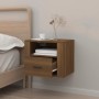 Brown oak wall bedside table 50x36x40 cm by vidaXL, Nightstands - Ref: Foro24-816894, Price: 47,87 €, Discount: %