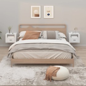 Mesitas de noche de pared 2 uds blanco 50x36x40 cm de vidaXL, Mesitas de noche - Ref: Foro24-816881, Precio: 68,99 €, Descuen...