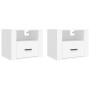 Mesitas de noche de pared 2 uds blanco 50x36x40 cm de vidaXL, Mesitas de noche - Ref: Foro24-816881, Precio: 68,90 €, Descuen...