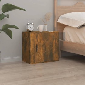 Wall-mounted bedside table in smoked oak color, measuring 50x30x47 cm. by vidaXL, Nightstands - Ref: Foro24-816874, Price: 36...