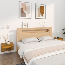 Wall bedside tables 2 pcs smoked oak color 50x36x25 cm by vidaXL, Nightstands - Ref: Foro24-816851, Price: 62,73 €, Discount: %