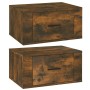 Wall bedside tables 2 pcs smoked oak color 50x36x25 cm by vidaXL, Nightstands - Ref: Foro24-816851, Price: 62,73 €, Discount: %