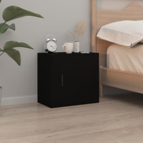 Black wall bedside table 50x30x47 cm by vidaXL, Nightstands - Ref: Foro24-816866, Price: 30,43 €, Discount: %