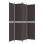 Biombo divisor de 4 paneles de tela marrón 200x220 cm de vidaXL, Divisores de ambientes - Ref: Foro24-350247, Precio: 35,74 €...