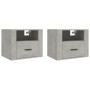 Mesitas de noche de pared 2 uds gris hormigón 50x36x40 cm de vidaXL, Mesitas de noche - Ref: Foro24-816889, Precio: 66,38 €, ...