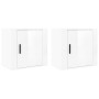 Mesitas de noche de pared 2 uds blanco brillante 50x30x47 cm de vidaXL, Mesitas de noche - Ref: Foro24-816869, Precio: 62,65 ...