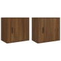 Mesitas de noche de pared 2 uds roble marrón 50x30x47 cm de vidaXL, Mesitas de noche - Ref: Foro24-816879, Precio: 62,70 €, D...