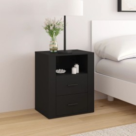 Black plywood nightstand 50x36x60 cm by vidaXL, Nightstands - Ref: Foro24-816729, Price: 68,07 €, Discount: %