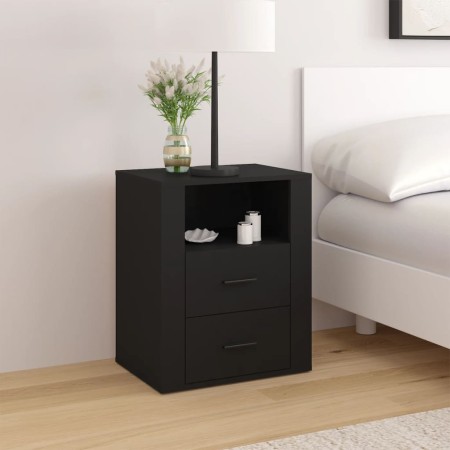 Mesita de noche madera contrachapada negro 50x36x60 cm de vidaXL, Mesitas de noche - Ref: Foro24-816729, Precio: 71,75 €, Des...