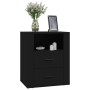 Black plywood nightstand 50x36x60 cm by vidaXL, Nightstands - Ref: Foro24-816729, Price: 66,90 €, Discount: %