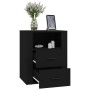 Black plywood nightstand 50x36x60 cm by vidaXL, Nightstands - Ref: Foro24-816729, Price: 66,90 €, Discount: %