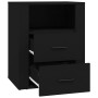 Black plywood nightstand 50x36x60 cm by vidaXL, Nightstands - Ref: Foro24-816729, Price: 66,90 €, Discount: %