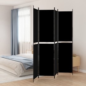 Divider screen with 4 black fabric panels 200x220 cm by vidaXL, Room dividers - Ref: Foro24-350249, Price: 34,68 €, Discount: %