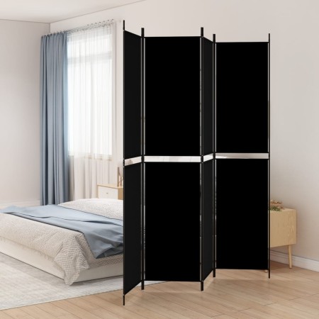 Divider screen with 4 black fabric panels 200x220 cm by vidaXL, Room dividers - Ref: Foro24-350249, Price: 34,22 €, Discount: %