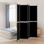 Divider screen with 4 black fabric panels 200x220 cm by vidaXL, Room dividers - Ref: Foro24-350249, Price: 34,22 €, Discount: %