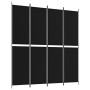 Divider screen with 4 black fabric panels 200x220 cm by vidaXL, Room dividers - Ref: Foro24-350249, Price: 34,22 €, Discount: %