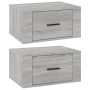 Mesitas de noche de pared 2 uds gris Sonoma 50x36x25 cm de vidaXL, Mesitas de noche - Ref: Foro24-816853, Precio: 56,77 €, De...