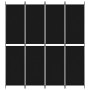 Divider screen with 4 black fabric panels 200x220 cm by vidaXL, Room dividers - Ref: Foro24-350249, Price: 34,22 €, Discount: %