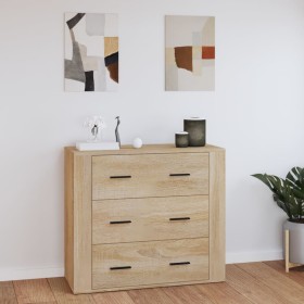 Sonoma oak plywood sideboard 80x33x70 cm by vidaXL, Sideboards - Ref: Foro24-816579, Price: 100,65 €, Discount: %