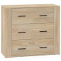 Aparador madera contrachapada color roble Sonoma 80x33x70 cm de vidaXL, Aparadores - Ref: Foro24-816579, Precio: 97,22 €, Des...