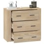 Aparador madera contrachapada color roble Sonoma 80x33x70 cm de vidaXL, Aparadores - Ref: Foro24-816579, Precio: 97,22 €, Des...