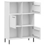 OSLO solid wood bookcase with metal legs, white, 90x35x128.5cm by vidaXL, Bookcases and shelves - Ref: Foro24-351014, Price: ...