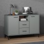 OSLO sideboard with metal legs solid gray wood 113x40x77 cm by vidaXL, Sideboards - Ref: Foro24-351019, Price: 113,98 €, Disc...