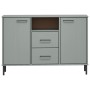 Aparador con patas metal OSLO madera maciza gris 113x40x77 cm de vidaXL, Aparadores - Ref: Foro24-351019, Precio: 114,99 €, D...