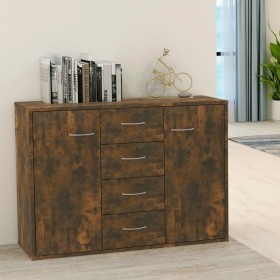 Aparador madera contrachapada color roble ahumado 88x30x65 cm de vidaXL, Aparadores - Ref: Foro24-815369, Precio: 86,99 €, De...