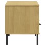 TV cabinet with metal legs OSLO solid pine wood brown by vidaXL, TV Furniture - Ref: Foro24-351024, Price: 66,49 €, Discount: %