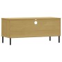 Mueble de TV con patas de metal OSLO madera maciza pino marrón de vidaXL, Muebles TV - Ref: Foro24-351024, Precio: 66,99 €, D...