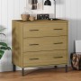 OSLO sideboard with 3 drawers solid brown wood 77x40x79.5 cm by vidaXL, Drawers - Ref: Foro24-350979, Price: 110,45 €, Discou...