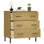 OSLO sideboard with 3 drawers solid brown wood 77x40x79.5 cm by vidaXL, Drawers - Ref: Foro24-350979, Price: 110,45 €, Discou...