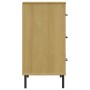 Aparador con 3 cajones OSLO madera maciza marrón 77x40x79,5 cm de vidaXL, Cajoneras - Ref: Foro24-350979, Precio: 110,45 €, D...