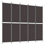 5-panel brown fabric room divider 250x220 cm by vidaXL, Room dividers - Ref: Foro24-350251, Price: 45,73 €, Discount: %