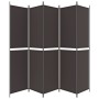 5-panel brown fabric room divider 250x220 cm by vidaXL, Room dividers - Ref: Foro24-350251, Price: 45,73 €, Discount: %