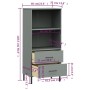 OSLO bookcase with 2 drawers solid gray wood 60x35x128.5 cm by vidaXL, Bookcases and shelves - Ref: Foro24-351010, Price: 137...