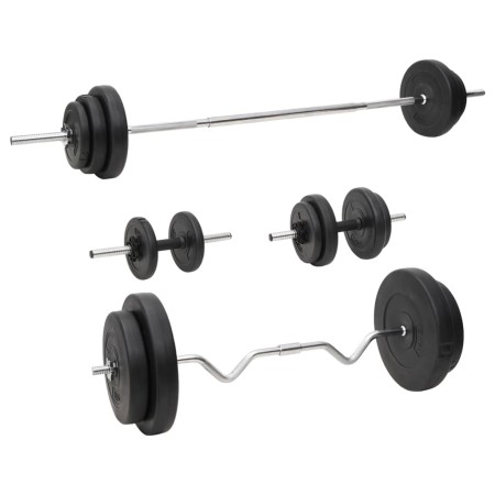 Set of bars and dumbbells with plates 90 kg by vidaXL, free weight - Ref: Foro24-3145030, Price: 241,81 €, Discount: %