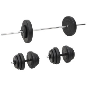 Set of bars and dumbbells with plates 60 kg by vidaXL, free weight - Ref: Foro24-3145024, Price: 139,16 €, Discount: %