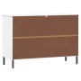 Aparador con patas metal OSLO madera maciza blanco 113x40x77 cm de vidaXL, Aparadores - Ref: Foro24-351020, Precio: 108,61 €,...