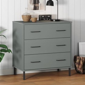 OSLO sideboard with 3 drawers solid gray wood 77x40x79.5 cm by vidaXL, Drawers - Ref: Foro24-350980, Price: 147,78 €, Discoun...