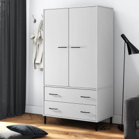 OSLO metal legs wardrobe solid wood white 90x55x172.5 cm by vidaXL, Wardrobes - Ref: Foro24-350990, Price: 256,80 €, Discount: %