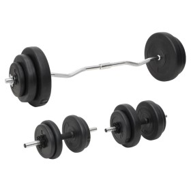 Juego de barras y mancuernas con discos 60 kg de vidaXL, Peso libre - Ref: Foro24-3145025, Precio: 134,27 €, Descuento: %