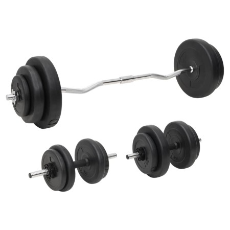 Juego de barras y mancuernas con discos 60 kg de vidaXL, Peso libre - Ref: Foro24-3145025, Precio: 145,28 €, Descuento: %