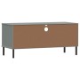 TV cabinet with metal legs OSLO solid gray pine wood by vidaXL, TV Furniture - Ref: Foro24-351025, Price: 69,28 €, Discount: %