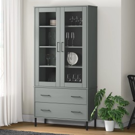 OSLO bookcase metal legs solid gray wood 85x35x172.5cm by vidaXL, Bookcases and shelves - Ref: Foro24-350992, Price: 321,41 €...